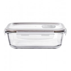 Porta Mantimento 370ml 15,3cm Por 11cm Hermético Retangular Em Vidro Borossilicato Com Tampa